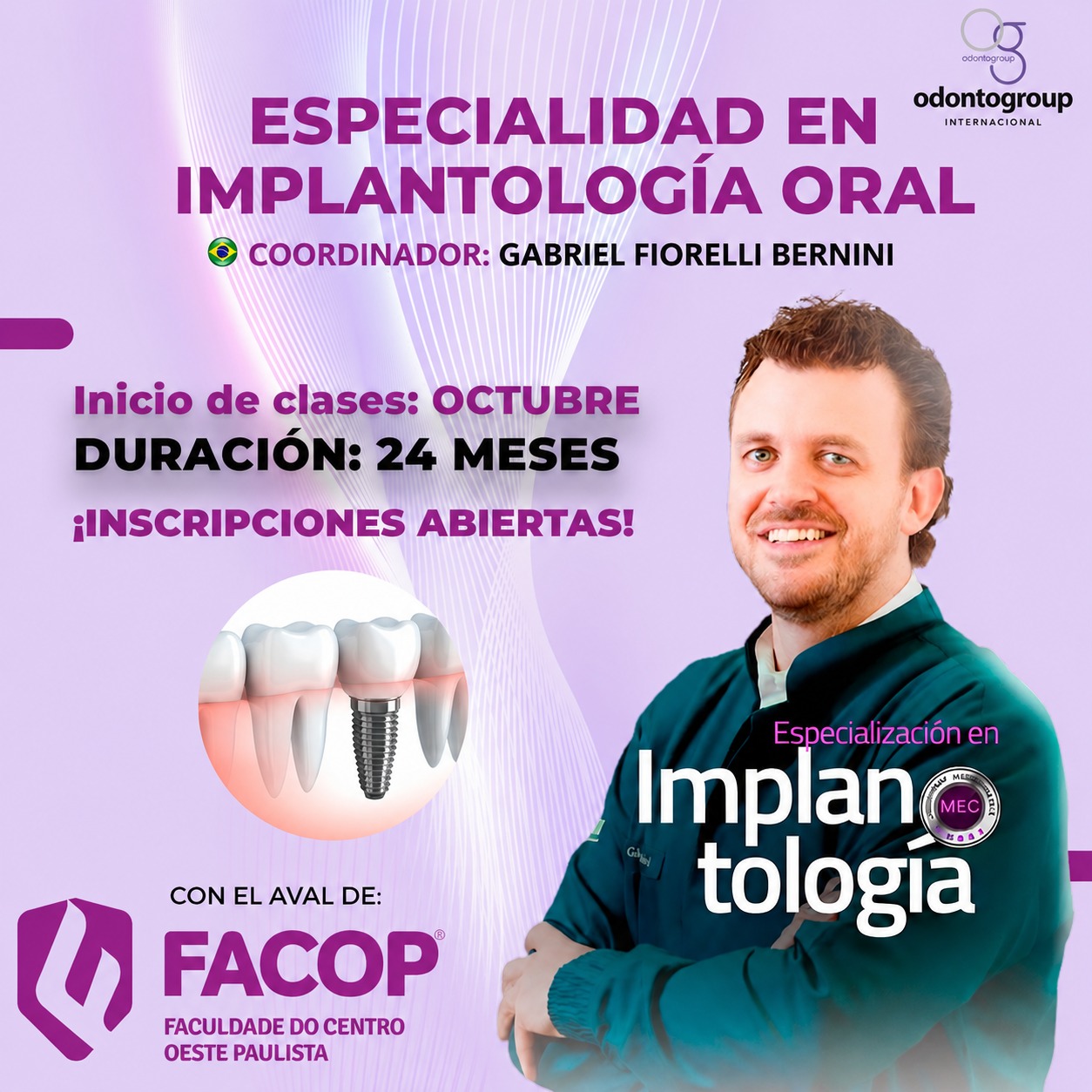 Portada del programa Especialidad en Implantologia Oral